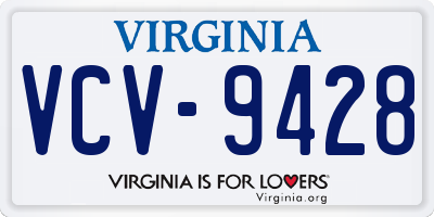 VA license plate VCV9428