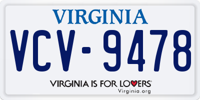 VA license plate VCV9478