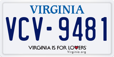 VA license plate VCV9481