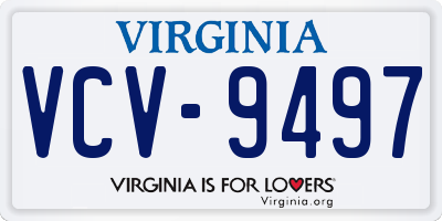 VA license plate VCV9497