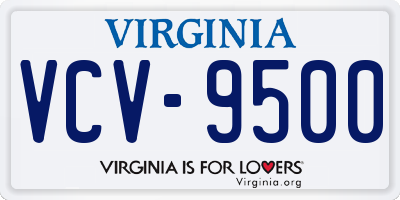 VA license plate VCV9500