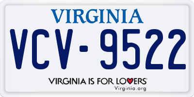VA license plate VCV9522