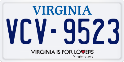 VA license plate VCV9523