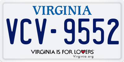 VA license plate VCV9552