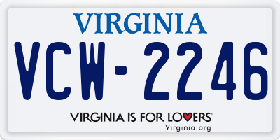 VA license plate VCW2246