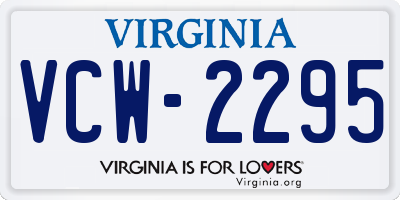 VA license plate VCW2295
