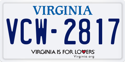 VA license plate VCW2817
