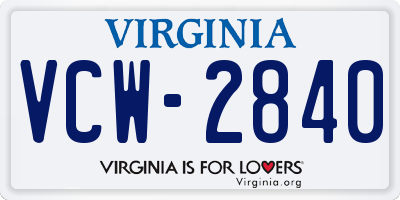 VA license plate VCW2840