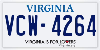 VA license plate VCW4264