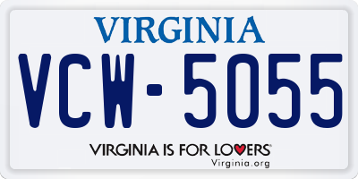 VA license plate VCW5055