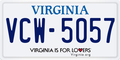 VA license plate VCW5057