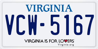 VA license plate VCW5167