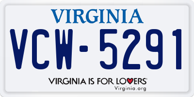 VA license plate VCW5291