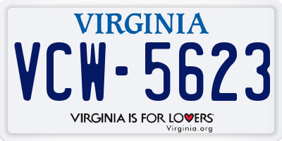 VA license plate VCW5623