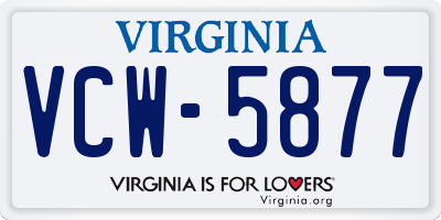 VA license plate VCW5877