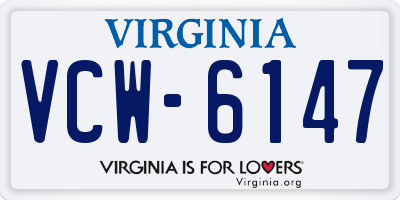 VA license plate VCW6147