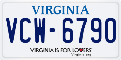 VA license plate VCW6790