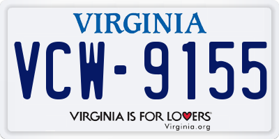 VA license plate VCW9155