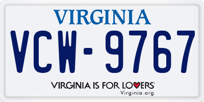 VA license plate VCW9767