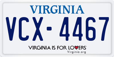 VA license plate VCX4467