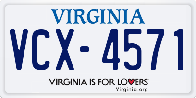 VA license plate VCX4571