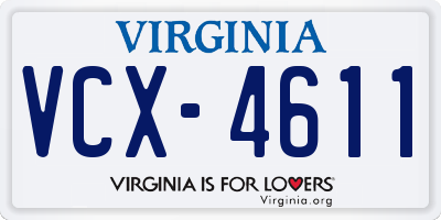 VA license plate VCX4611