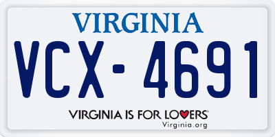 VA license plate VCX4691