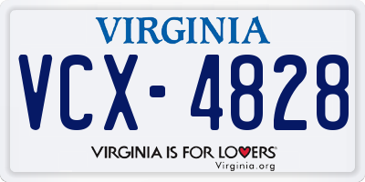 VA license plate VCX4828