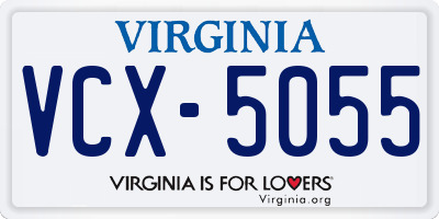 VA license plate VCX5055