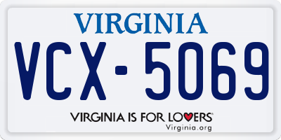 VA license plate VCX5069