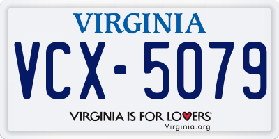 VA license plate VCX5079
