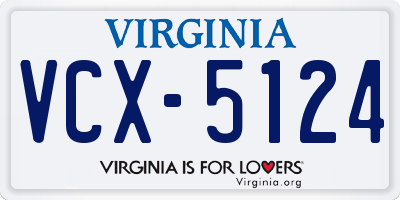 VA license plate VCX5124
