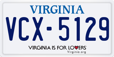 VA license plate VCX5129