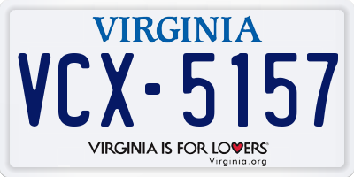 VA license plate VCX5157