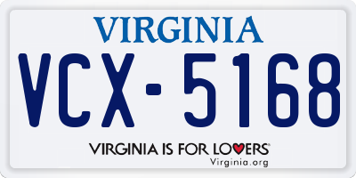 VA license plate VCX5168