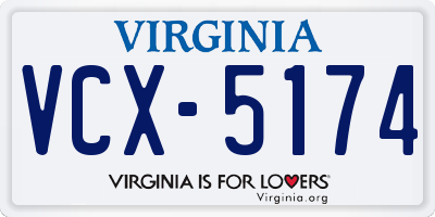 VA license plate VCX5174