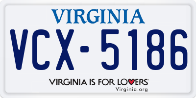 VA license plate VCX5186