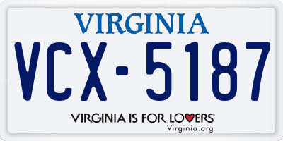 VA license plate VCX5187