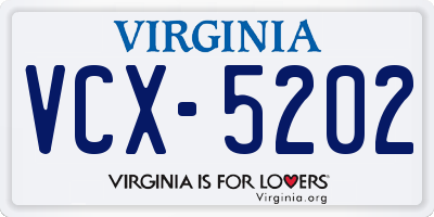 VA license plate VCX5202