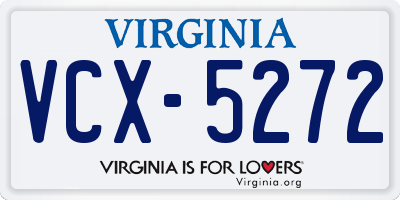 VA license plate VCX5272