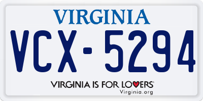 VA license plate VCX5294