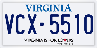 VA license plate VCX5510
