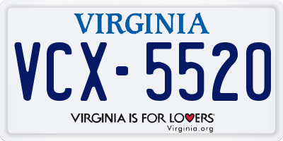 VA license plate VCX5520
