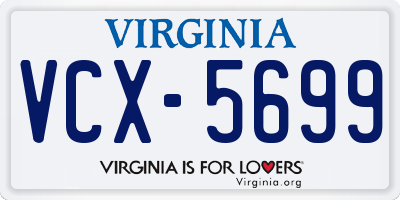 VA license plate VCX5699