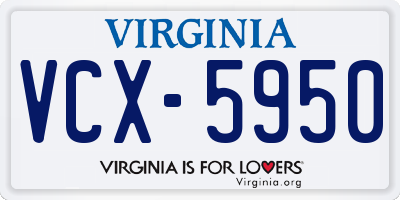 VA license plate VCX5950