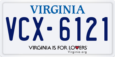 VA license plate VCX6121