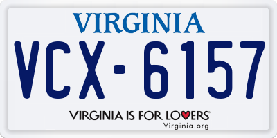 VA license plate VCX6157