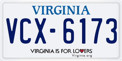 VA license plate VCX6173