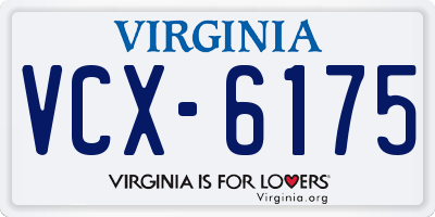 VA license plate VCX6175