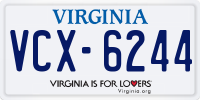 VA license plate VCX6244